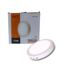 Panel LED Sobrepuesto 12W 3000K Redondo – Luz Cálida para Hogar y Oficina