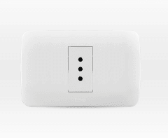 Toma Corriente Simple 10A 250V – Conjunto Armado Blanco