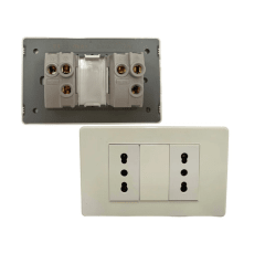 Enchufe Doble 16A – Línea Residencial Blanco