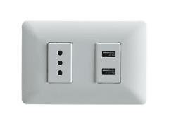 Enchufe Simple 10A 250V + Toma USB