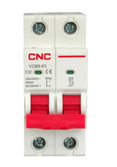 INTERRUPTOR TERMOMAGNÉTICO OMNIPOLAR 2P 32A 6KA