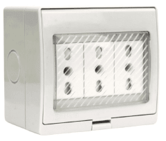 HIDROBOX SOB ENCHUFE TRIPLE 16A 220V IP55 V-SO-0603-10