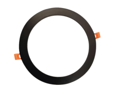 Panel LED redondo Embutido – 6W Negro | Luz fría