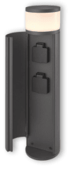 BALIZA DUNA EXTERIOR 465X100MM 3W 190LM 220-240V 3000K IP54 GRIS OSC 2 ENCHUFES ROBLAN