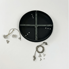 Kit de Suspensión Simple (1 Luminaria) | Florón Negro + Cable Acero | CVSET