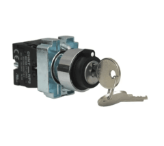 Selector Industrial de 3 Posiciones con Llave (2NO) - Montaje 22mm