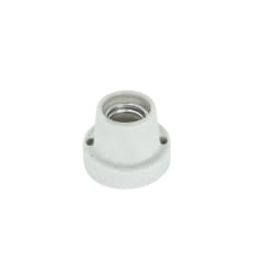 PORTALÁMPARA TIPO BASE RECTA DE LOZA, E27, 4A, 250V, BLANCO