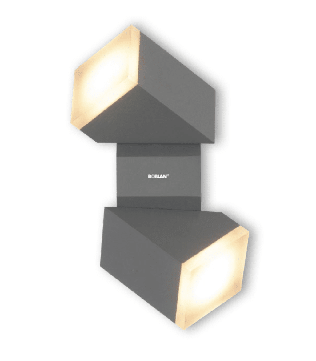 Aplique LED Exterior Plateado 2 Focos 12,5W – Luz Cálida 0