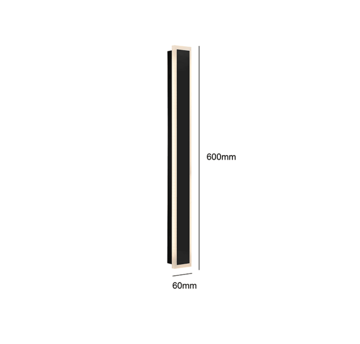 Aplique LED Línea Negro 60cm2
