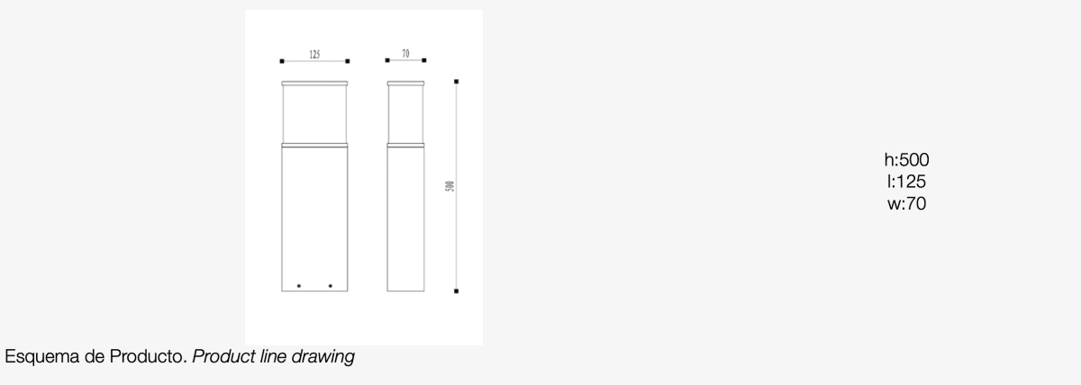 Baliza Mink LED Exterior 500 mm2