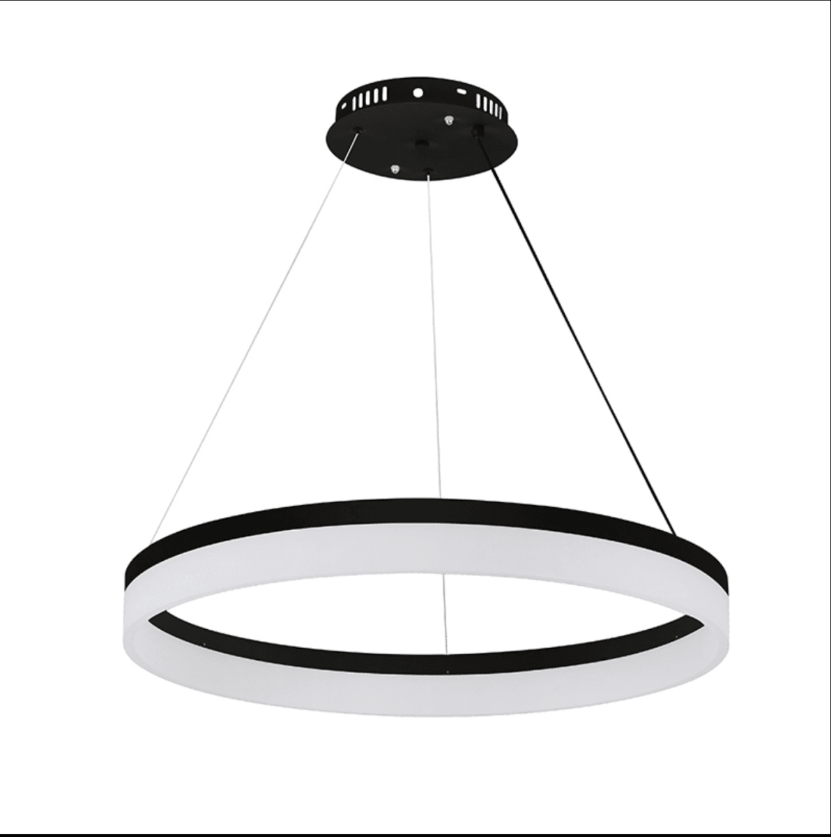 Lámpara LED Colgante Redonda 600 mm Negra – 36W Aluminio2