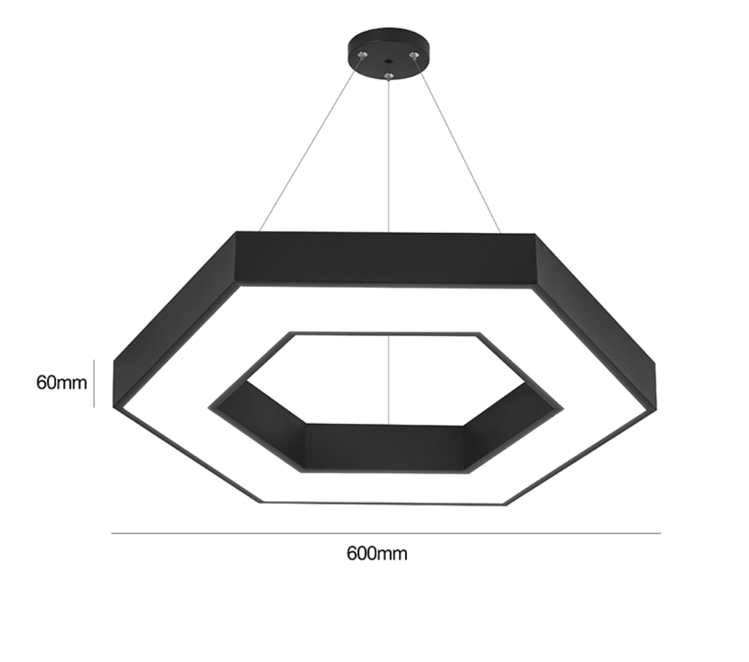 Lámpara LED Colgante Hexagonal 600 mm – 42W CCT Regulable3