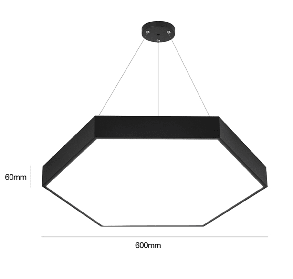 Lámpara LED Colgante Hexagonal 600mm 50W CCT Regulable Aluminio2