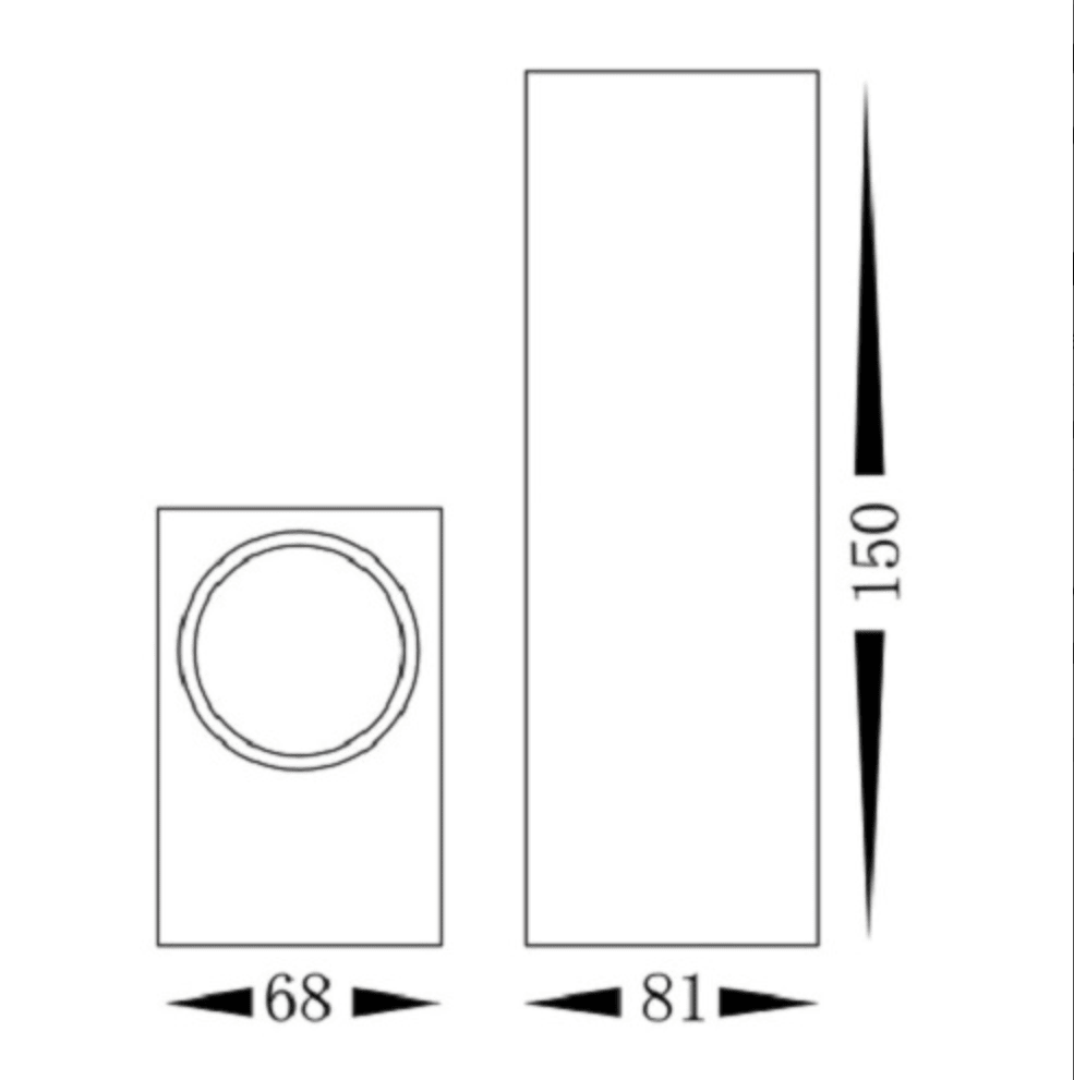 Aplique de Pared LED Rectangular 2 Luces GU10 Negro IP54 Exterior e Interior2