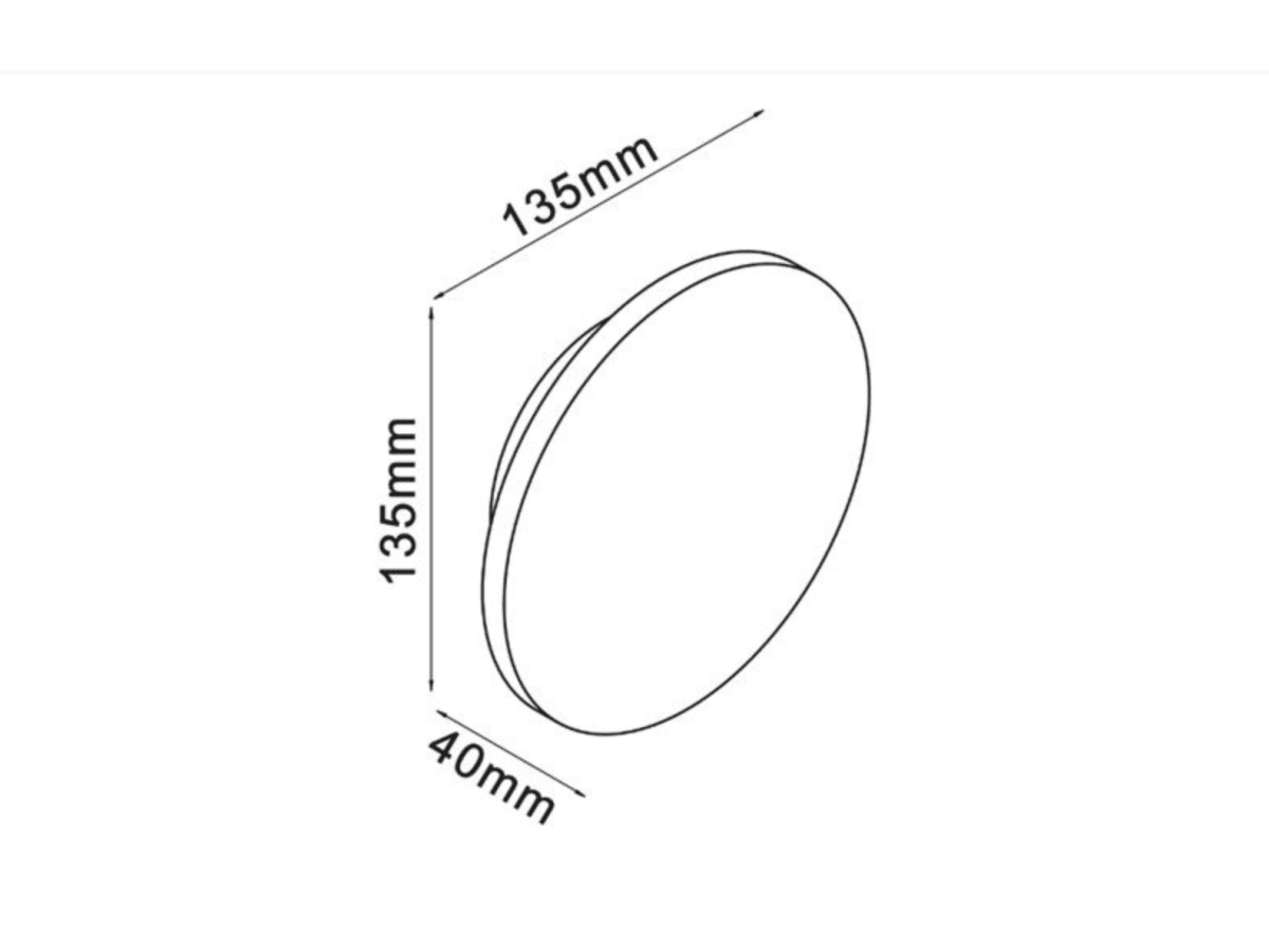 Apliqué Redondo LED 6W 3000K Negro IP542