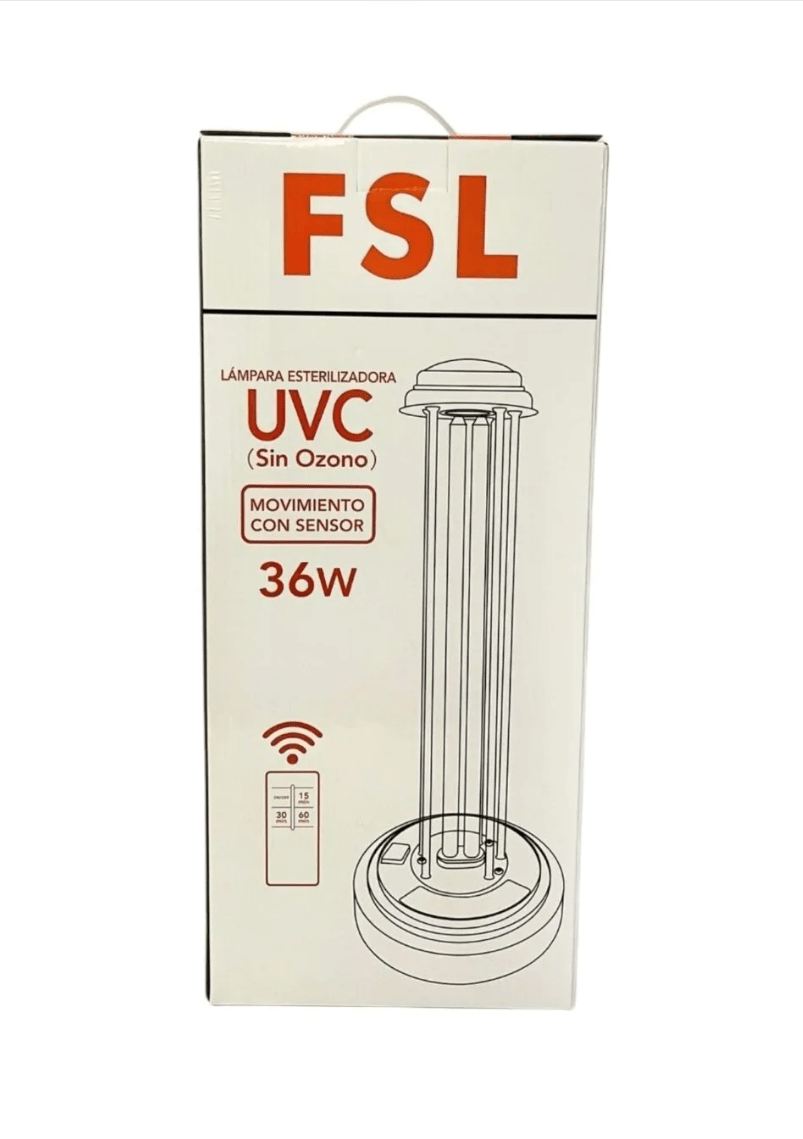 Lámpara UVC Esterilizadora con Sensor de Movimiento y Control Remoto FSL 36W | Desinfección hasta 40 m²4