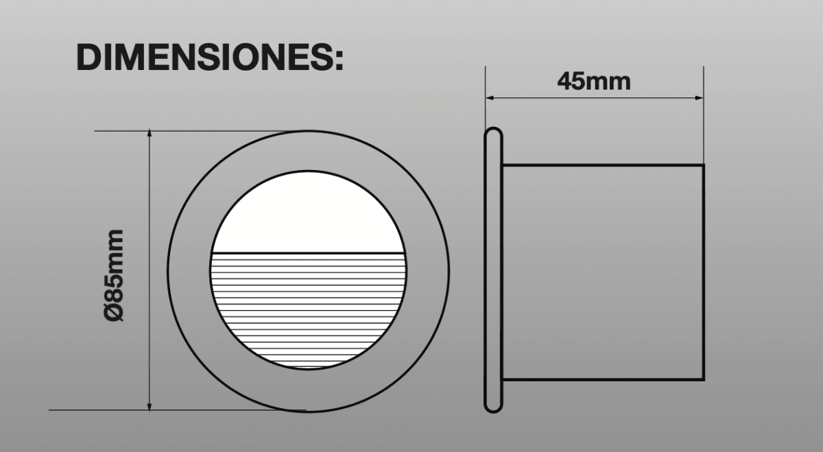 APLIQUÉ CIRCULAR EMBUTIDO 3W LED 3000K NEGRO2