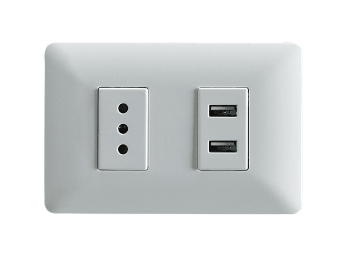 Enchufe Simple 10A 250V + Toma USB 0