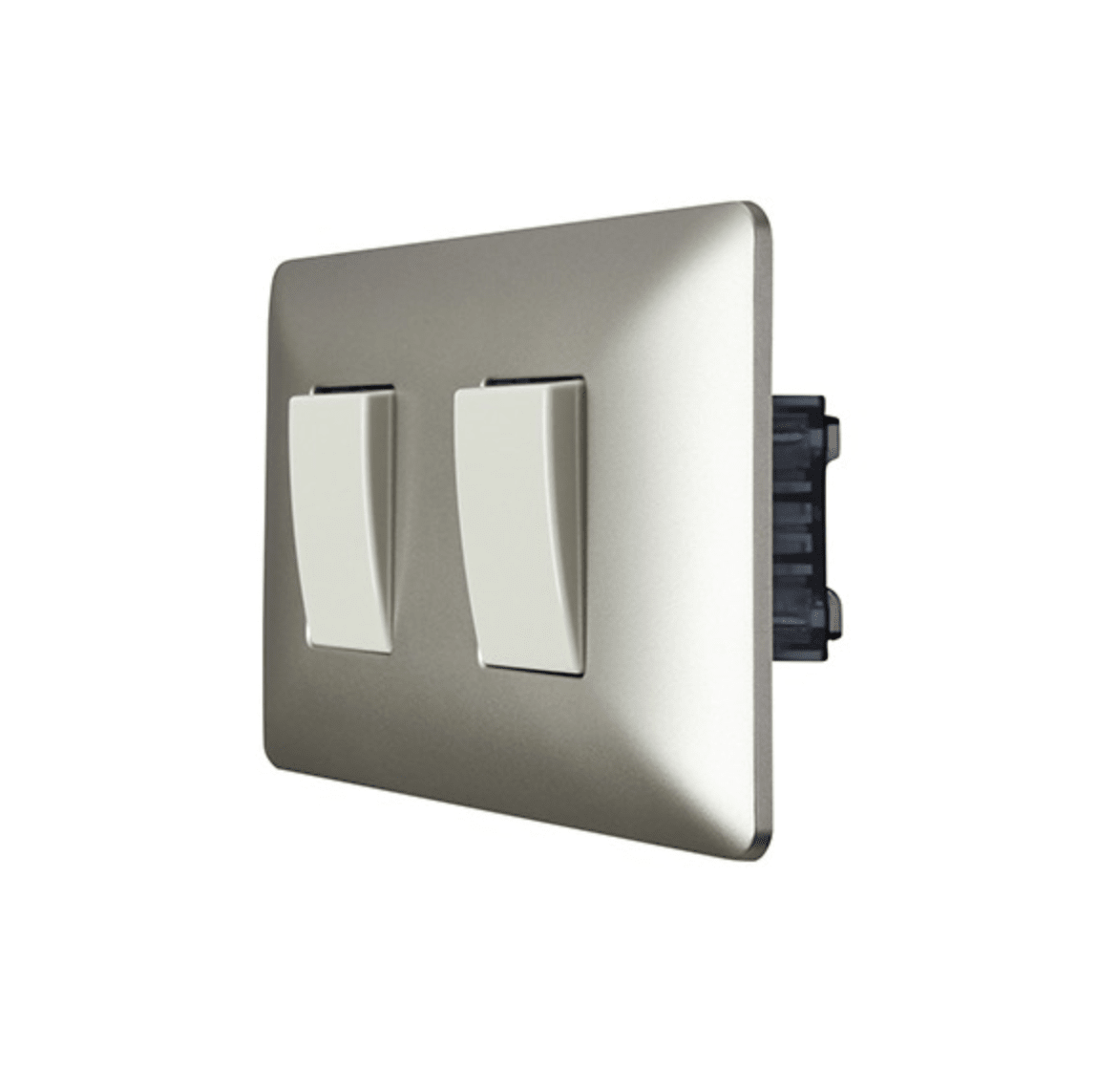 Interruptor Doble Champagne 16A 250V (9/15)2