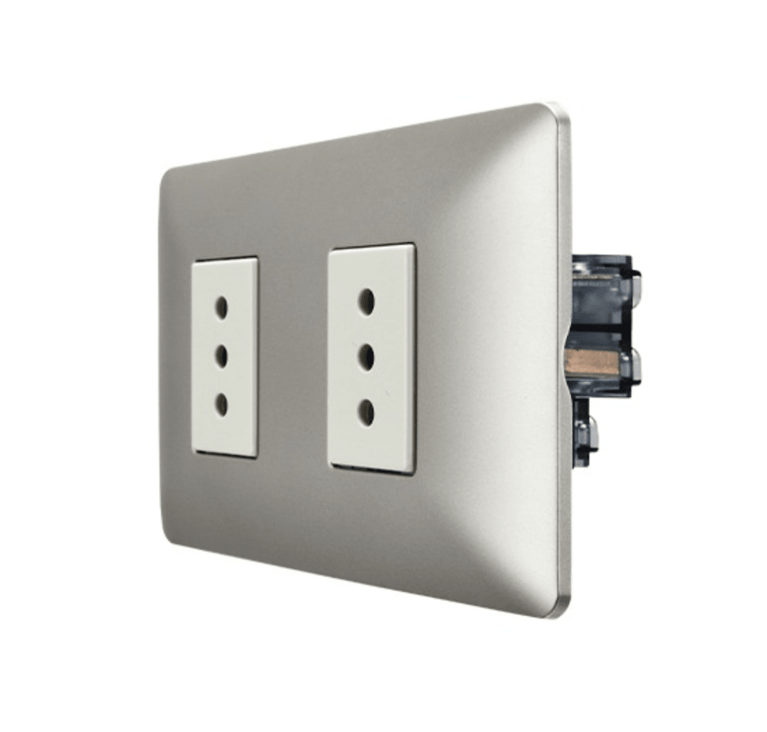 Enchufe Doble Champagne 10A 250V2