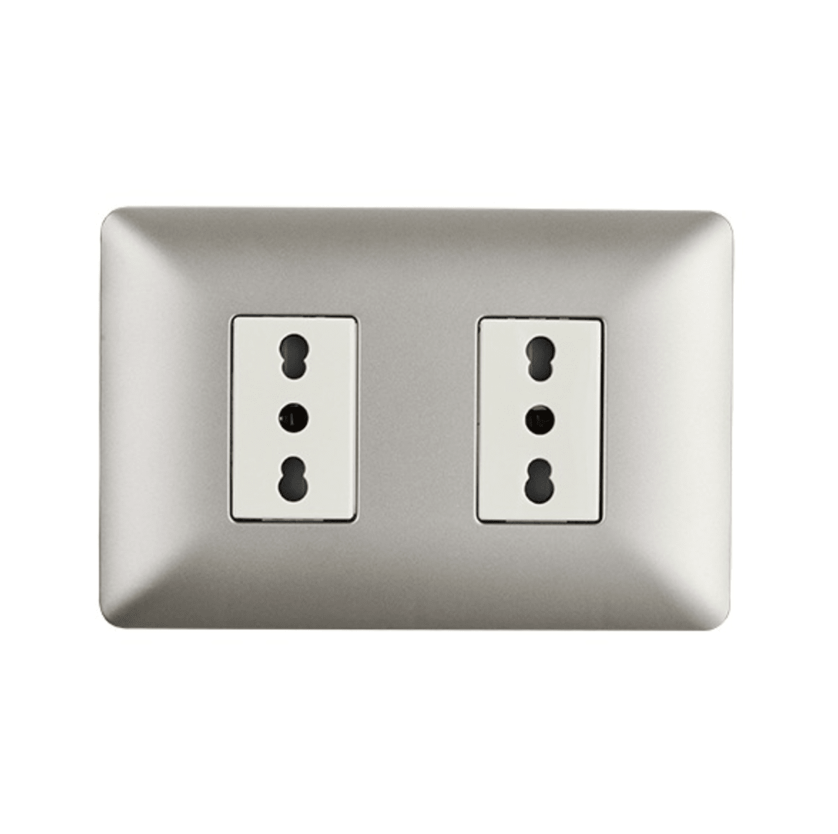 Enchufe Doble Bipaso Champagne 10A/16A 250V Café 0