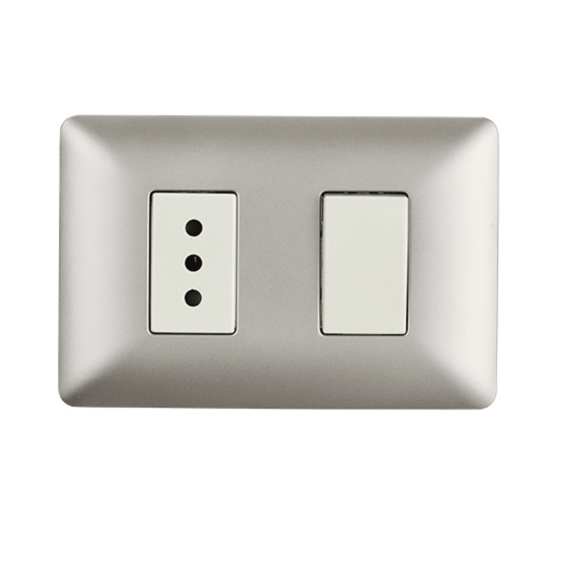 Interruptor Simple + Enchufe Simple Champagne 10A/16A 250V (9/12) 0