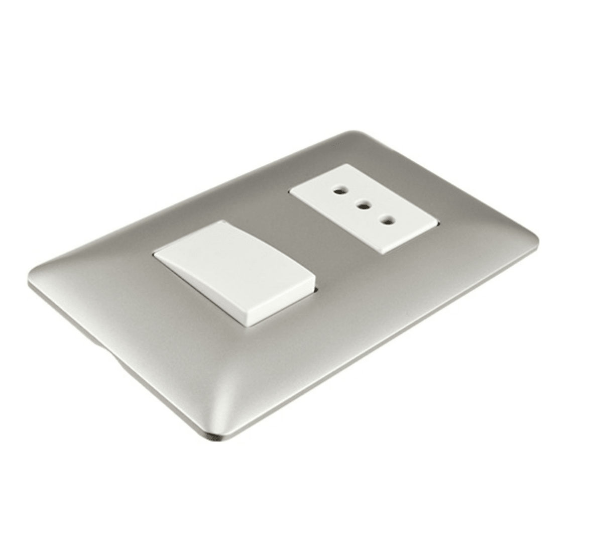 Interruptor Simple + Enchufe Simple Champagne 10A/16A 250V (9/12)3