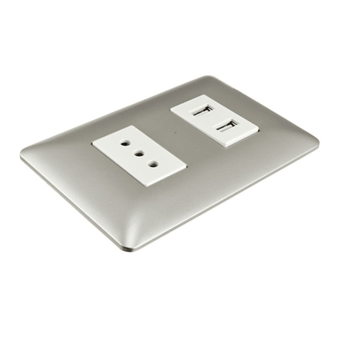 Enchufe Simple + Toma USB Stanford Champagne 10A/16A 250V3