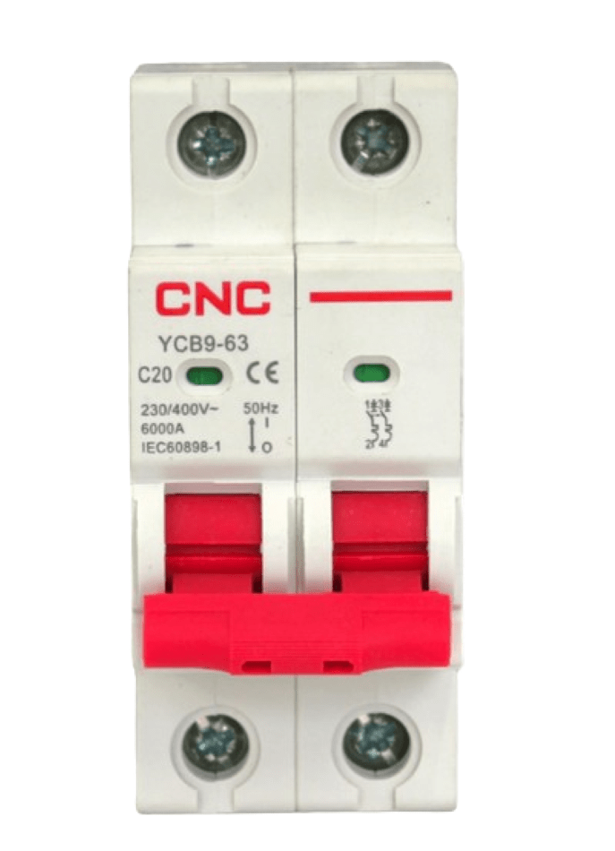 INTERRUPTOR TERMOMAGNETICO 2P 20A 6KA 0