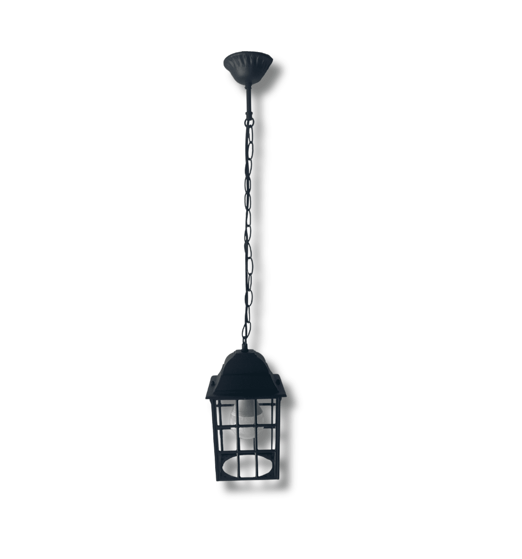 Farol Exterior Colgante E27 60W Negro | Iluminación Decorativa y Resistente 0