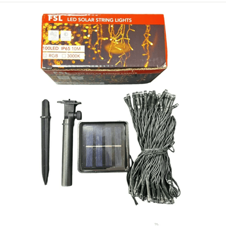 Guirnalda Solar 10m con 100 Luces LED – Cálida o RGB, IP653