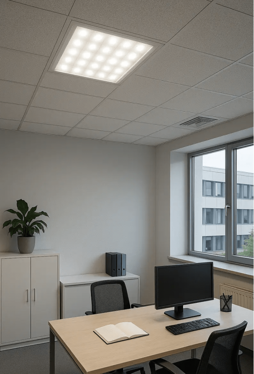 Panel LED de Puntos Slim 48W 600x600x13 mm – Iluminación Uniforme y Eficiente2
