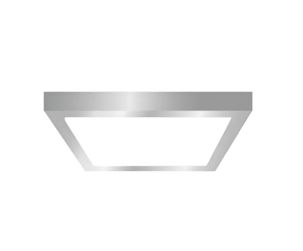 Panel LED cuadrado 18W Sobrepuesto – Marco Plateado 0