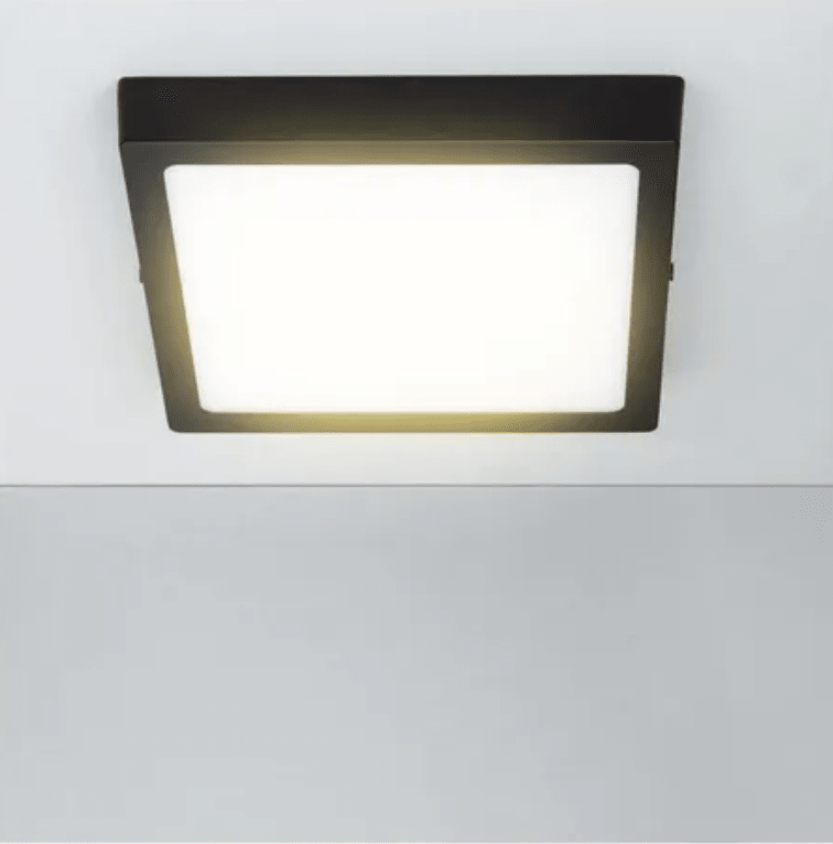 Panel LED Cuadrado Sobrepuesto – 24W Negro | Luz fría1
