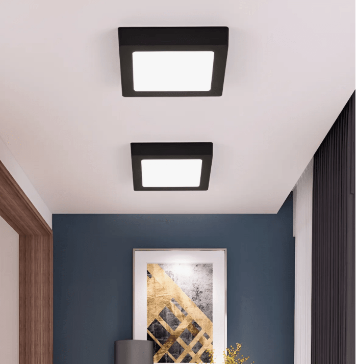 Panel LED Cuadrado Sobrepuesto – 24W Negro | Luz fría3
