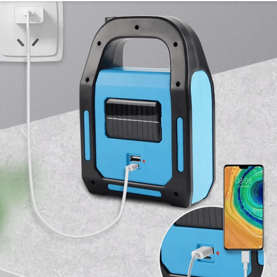 Linterna LED Solar 3 en 1 USB/C Recargable Luz Fría3