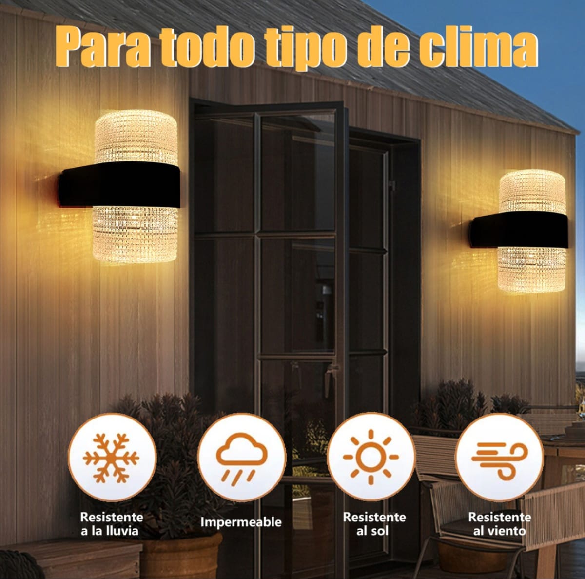Aplique LED Cilíndrico Acrílico Exterior Negro 9W IP652