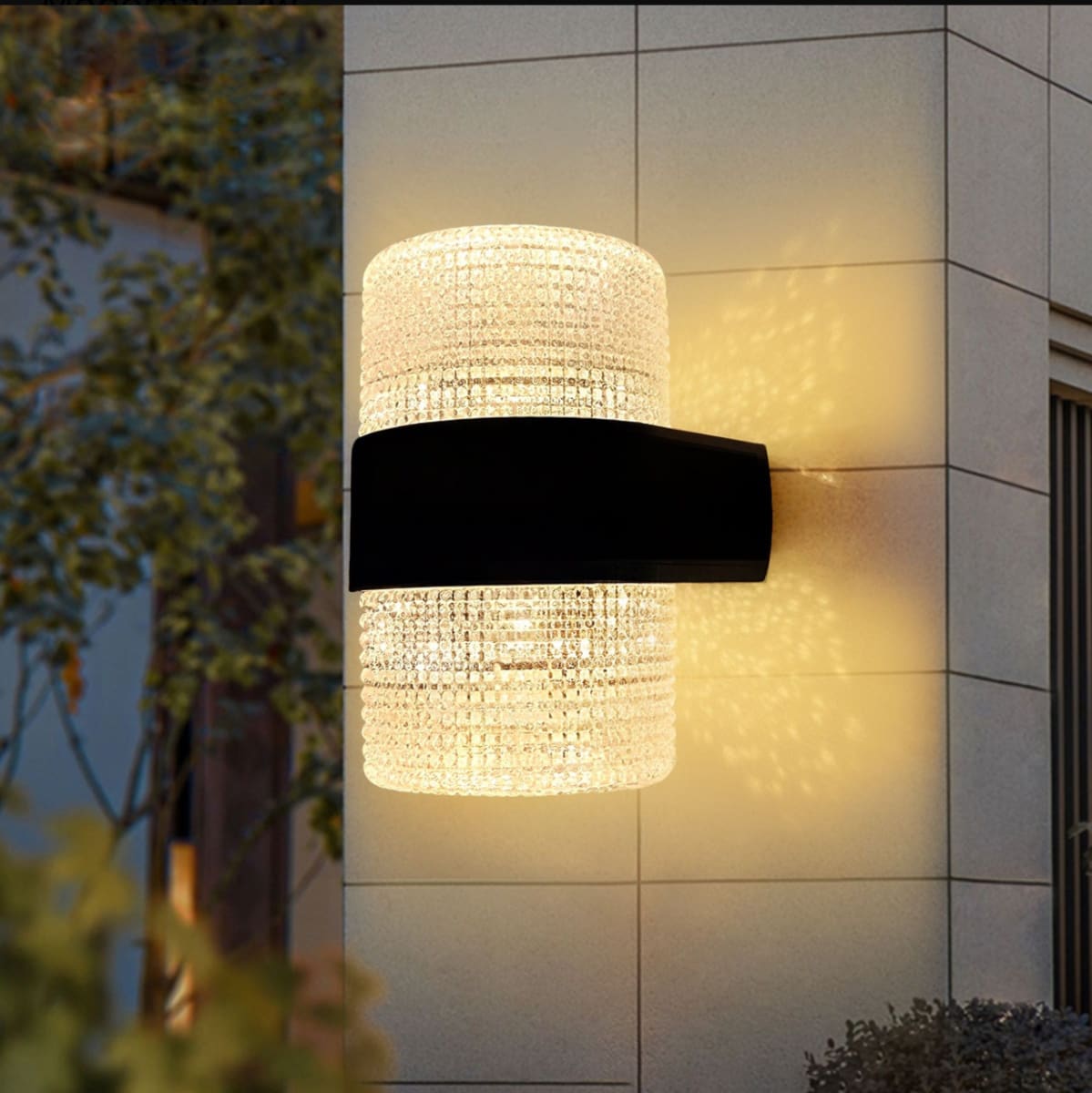 Aplique LED Cilíndrico Acrílico Exterior Negro 9W IP543
