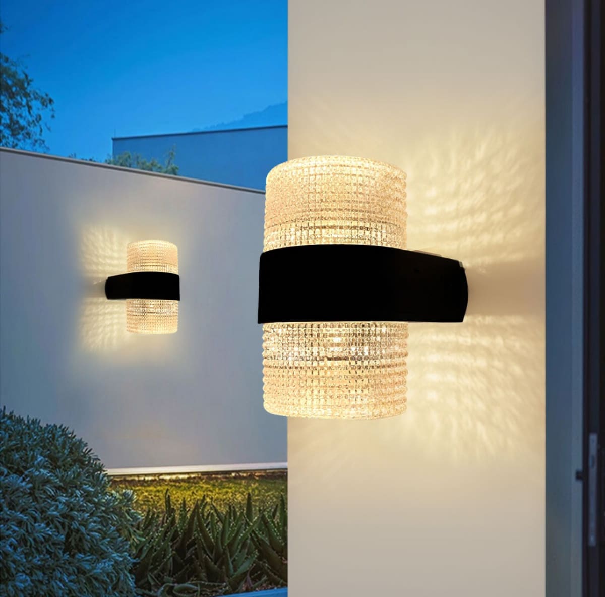 Aplique LED Cilíndrico Acrílico Exterior Negro 9W IP654