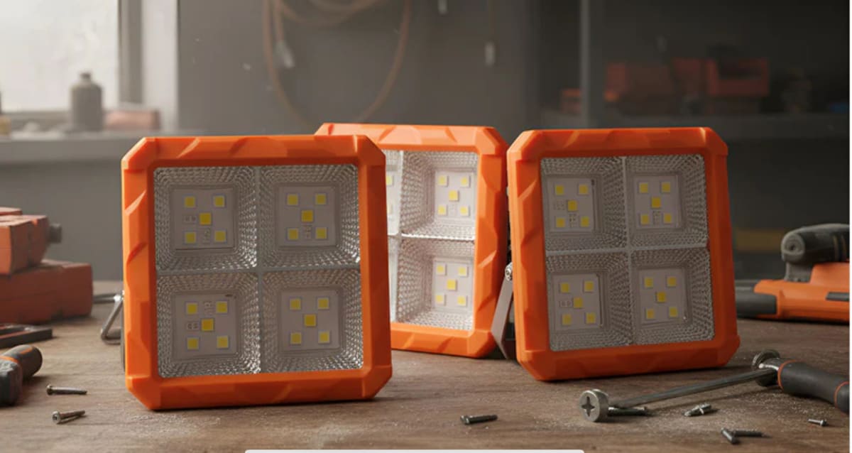 Lámpara Solar Portátil 100W Naranja | 3 Tonos de Luz + Modo Flash Rojo/Azul1