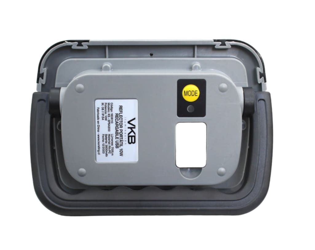 Reflector LED Portátil Recargable 10W VKB | USB-C, Resistente a Golpes (IK08) y 700 Lúmenes2