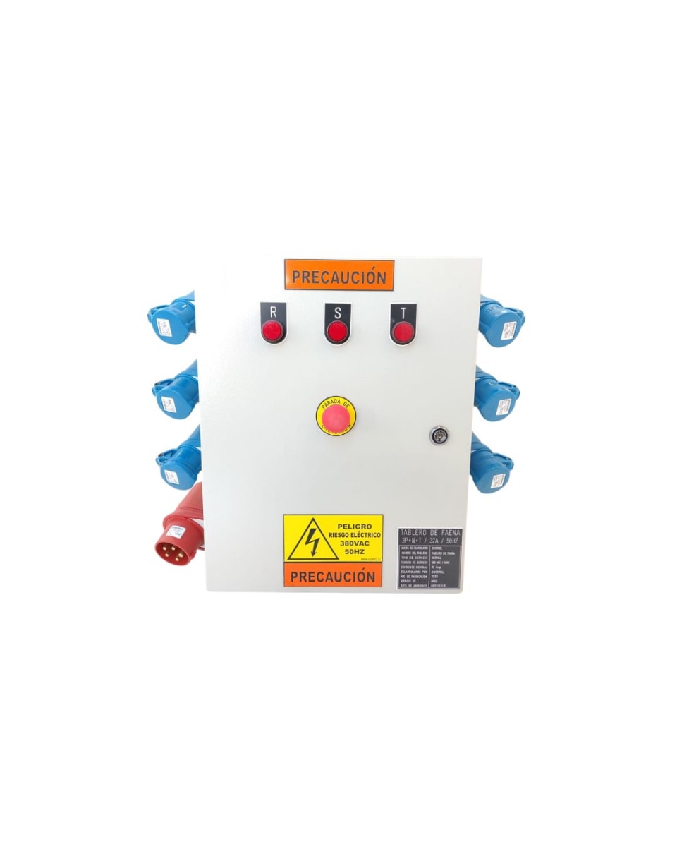 TABLERO DE FAENA TRIFÁSICO 3P+N+T 32A IP55 – 380V 0