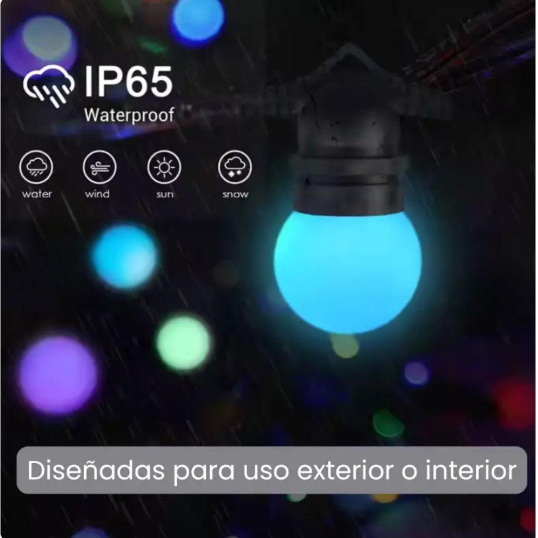 Guirnalda Smart de 25 Ampolletas LED G40 – 10 metros4