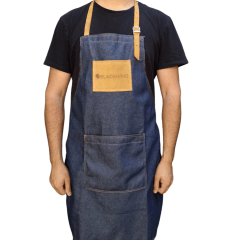 Delantal Parrillero Mezclilla Cuero