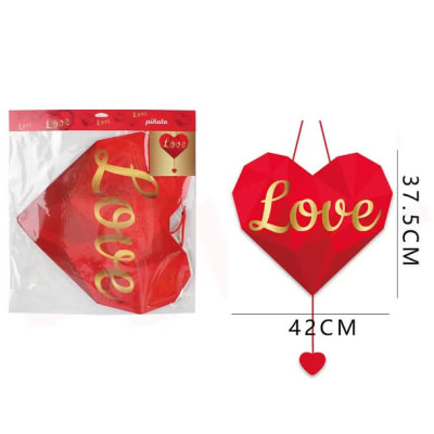 PIÑATA CARTON CORAZON 38 CM 1 UNIDAD FELIZ 6105351