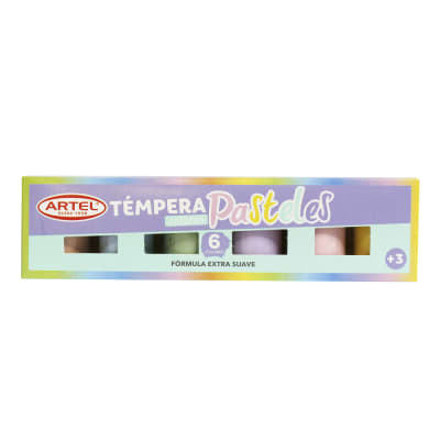 TEMPERA 6 COLRES PASTELES 15 ML ARTEL 100206981