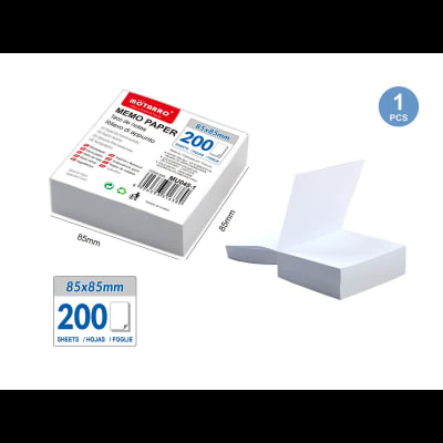 NOTAS ADHESIVAS 8.5X8.5 BLANCA 200 HJ MOTARRO MU045-11