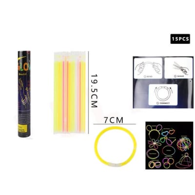 PULSERA FLUORESCENTE 15 UNID. 1333351