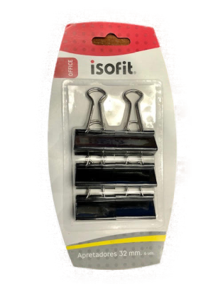 BLISTER 6 UNID. DOBLE CLIP 32 MM  1