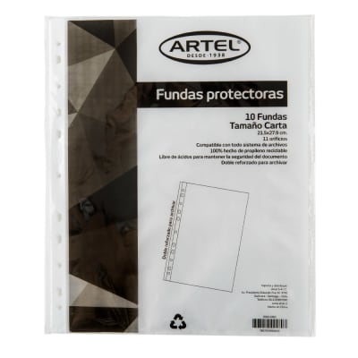 FUNDA CARTA 10 UNID. 21.5x27.9 CM ARTEL 200004801